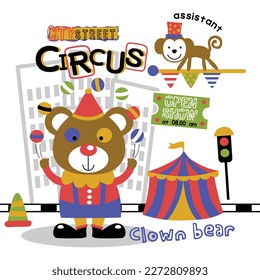 a little bear and monkey the animals circus funny cartoon