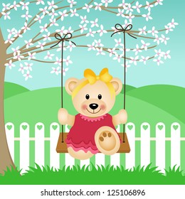 Little Bear on Swing