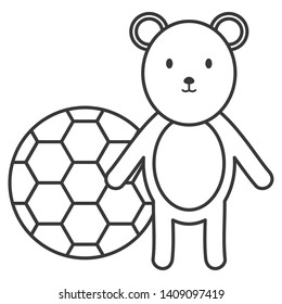 little bear teddy with balloon soccer
