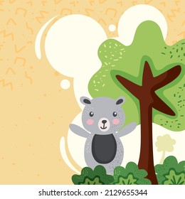 oso pequeño con carácter de árbol