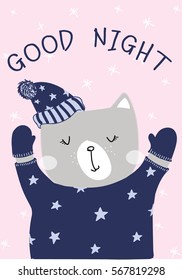 little bear vector drawing to print