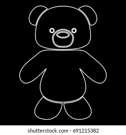Little bear white icon .