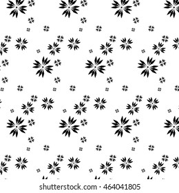 Little beautiful flower pattern black and white a