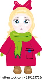 Little beautiful girl in a coat