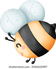little bee, cute bee animal, little bee clipart