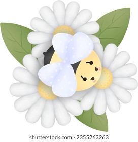 little bee in the flower garden