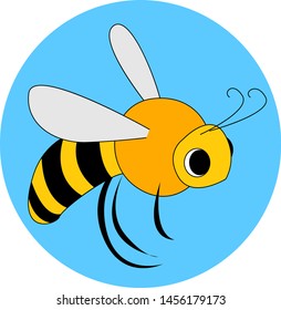 Abeja pequeña, ilustración, vector sobre fondo blanco