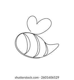 little bee one line drawing. minimalism in art. bee logo. miniature bee	
