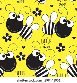 little bee pattern vector illustration