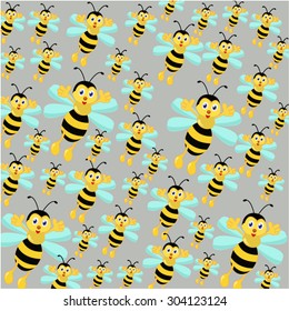 Little Bee Pattern Vector illustration