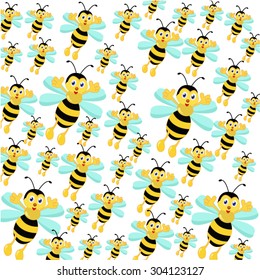 Little Bee Pattern Vector illustration
