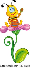 little bee siting on the flower