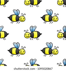 Little bee,Seamless background,Seamless pattern,Vector,Illustrations.