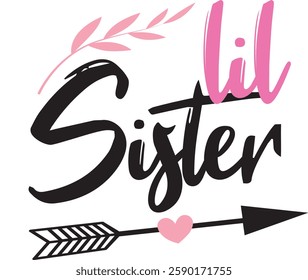 Little Big sister, Lil sis, Retro vintage, dalmatian dots, design, graphic, sisters clipart, shirt, sublimation, cut file, matching