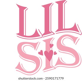 Little Big sister, Lil sis, Retro vintage, dalmatian dots, design, graphic, sisters clipart, shirt, sublimation, cut file, matching