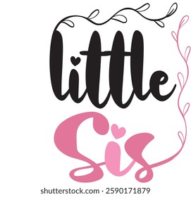 Little Big sister, Lil sis, Retro vintage, dalmatian dots, design, graphic, sisters clipart, shirt, sublimation, cut file, matching