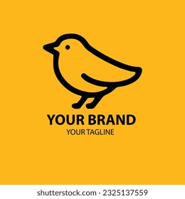 Carácter pequeño de pájaro adecuado para su logotipo de negocio genial