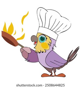 
little bird chef vector character