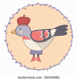 little bird in a decorative circle. Yurok