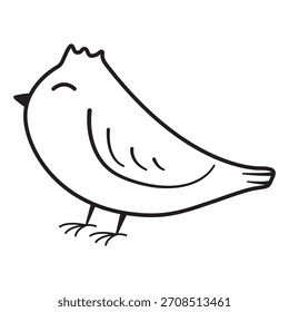 Little bird doodle.Hand-drawn spring bird.Vector graphic.