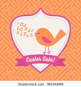 Little Bird Easter Sale Poster - Cute character banner template advertising an Easter Sale