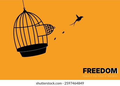 A Little Bird Flying Its Cage, Symbolize of Freedom