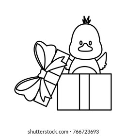 little bird in giftbox