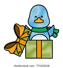 little bird in giftbox