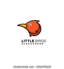 little bird head logo colorful design vector 
