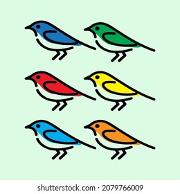 Little bird icon with color, simple and minimalis suitable for the icon