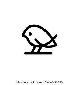 little bird line monoline logo vector icon illustration