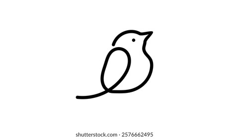 little bird Logo, black isolated silhouette