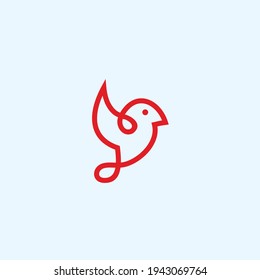 little bird logo design vector silhouette illustration