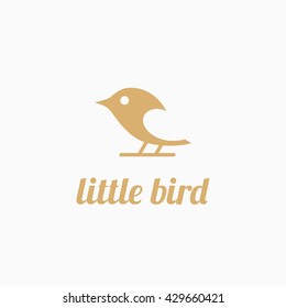 Little bird logo template design. Vector illustration.