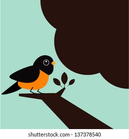 Little bird on the tree.