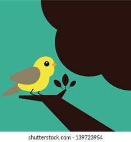 Little bird on the tree.
