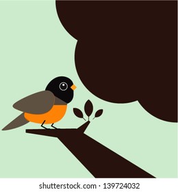 Little bird on the tree.