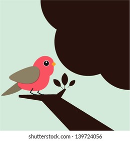 Little bird on the tree.