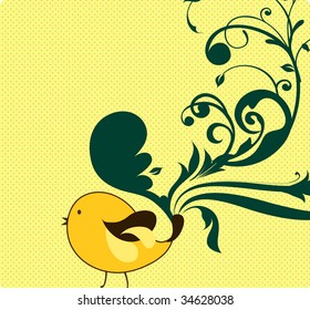 little bird and organic swirl