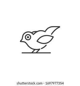 Little bird. Outline icon. Animal vector illustration