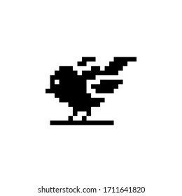 Little bird. Pixel icon. Animal vector illustration