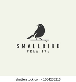 Little Bird Silhouette Logo - Light Background Vector Design