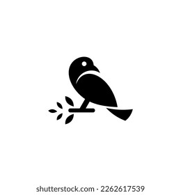 little bird silhouette logo - light background vector design
