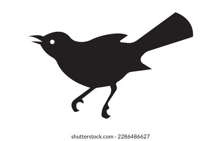 little bird silhouette logo - light background vector design