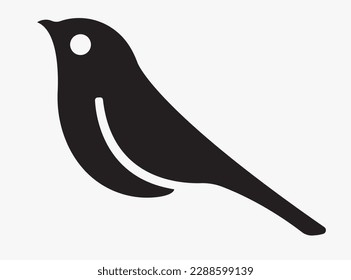 little bird silhouette logo - light background vector design