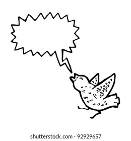 caricatura de canto de un pájaro pequeño