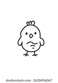 little bird sketch drawing, vector illustration