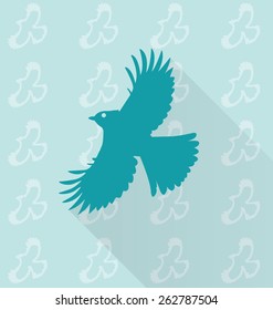 little bird vector  in background pattern