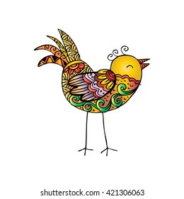 Little bird . Zentangle style.