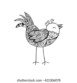 Little Bird . Zentangle Style.